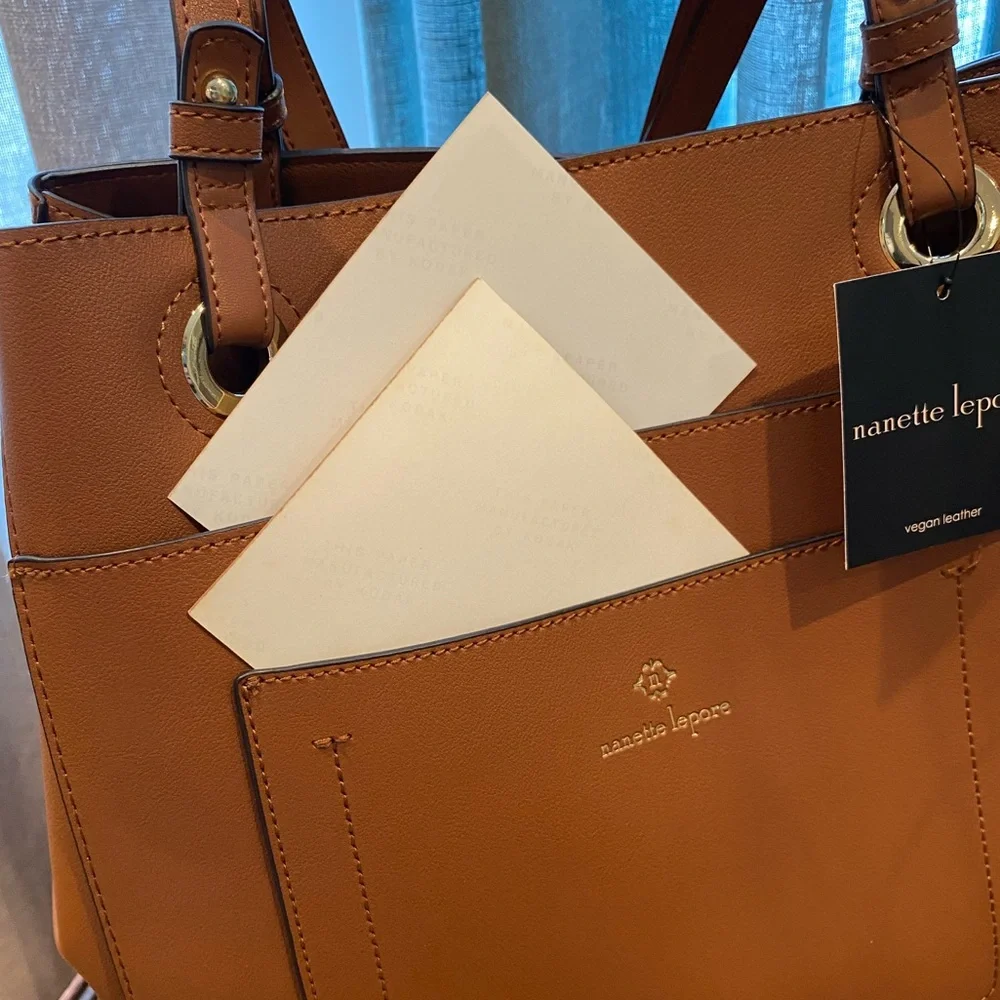 Nanette Lepore Vegan Leather Tote Handbag - Picture 4 of 11